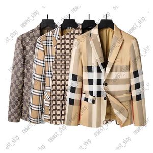 Ropa occidental para hombre Blazers diseñador otoño abrigo de lujo abrigo slim fit rejilla a rayas a cuadros geometría patchwork abrigos vestido masculino 236r
