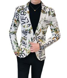 Ropa occidental para hombre lugar solapa blazers diseñador barroco chaquetas otoñales de otoño delgada geometría a cuadros de rayas mosa