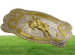 Western Cowboy Belt Hoge kwaliteit 145102 mm 196g Golden Horse Rider grote maat metaal voor Men Belt Aessories9340304