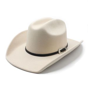  Western Cowboy Fedoras mujeres hombres sombrero Fedora sombreros de ala ancha Jazz Top Cap Otoño Invierno gorras 2023 nuevo