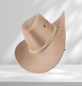 Western Cowboy Hat Men Riding Cap Accessoire de mode larges à bords brumed écrasants Cadeau Fi19ing Hats en plein air6602880