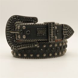 Western Cowgirl strass Bling ceintures unisexe Cowboy diamant hommes clouté en cuir concepteur ceinture en polyuréthane