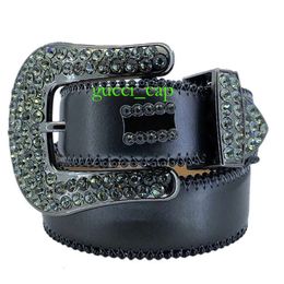 Cinturón de diamantes de imitación BB de moda occidental con incrustaciones de diamantes de imitación brillantes Cinturones de diseñador para hombres y mujeres