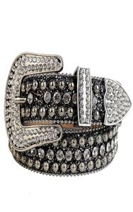 Boucle de ceinture avec strass occidentaux, mode argent, amovible, noir, argent, paillettes, cristal, ceintures de Cowboy pour hommes et femmes, 3620417