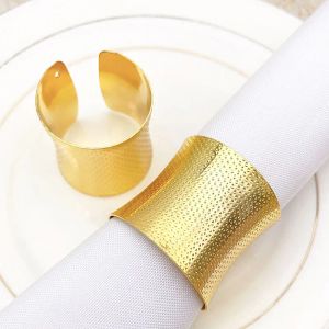 Anneaux occidentaux Noisette de nourriture Metal Hotel Gold Napkins Bague de mariage Banquet de mariage Party Dîner Decoration Tiron de serviette Buckle Th1360 S