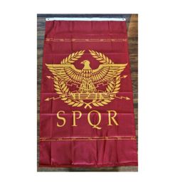 West-Romeinse vlag Senaat Volk van Rome SPQR Geschiedenisvlag 3x5ft Polyester Club Teamsporten Binnen met 2 koperen doorvoertules5194259
