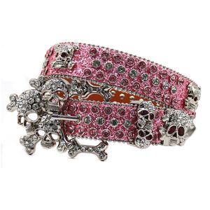 Ceintures de strass de crâne occidental pour femmes bracelet de luxe en diamant Cowgirl Cowboy Bling cristal boucle ardillon clouté ceintures pour hommes ceinture de mode