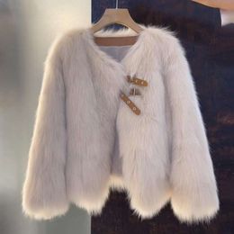Western petite veste en cuir parfumée Style court pour femme 2023 automne/hiver nouvel hiver Haining semble mince et ample à porter 552393