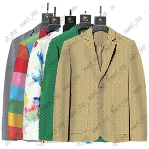 Westerse kleding heren Blazers mix stijl designer herfst luxe uitloper jas slim fit casual animal grid geometrie patchwork pr244n