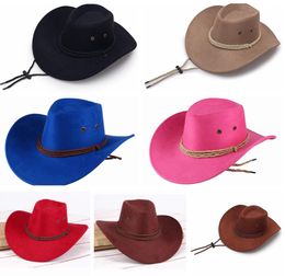 Western Unisexe Cowboy Chapeaux Men Retro Sun Visor Knight Hat Cowgirl Wide Brim Chapeaux Summer Tourism Outdoor Headswear LLA8337146361
