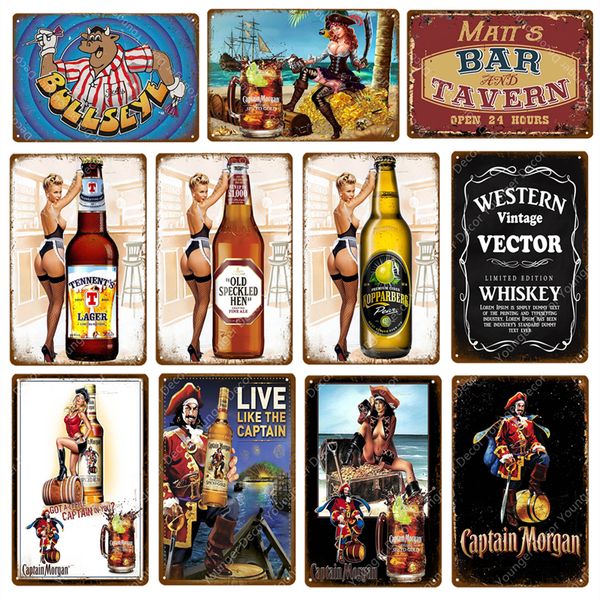 Western Vintage Wector Whisky Métal Signes Affiche Murale Vintage Fer Peinture Plaque Pub Bar Taverne Hôtel Décor À La Maison