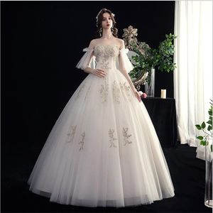 Westerler trouwjurk 2020 nieuwe bruid bh kleding bos serie super fee droom eenvoudige Franse licht luxe vrouwelijke lange jurk