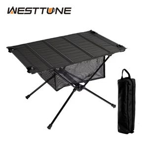 WESTTUNE Camping klaptafel Lichtgewicht 1680D Oxford oproltafel Draagbare aluminium toeristentafels voor buitenpicknick 240125