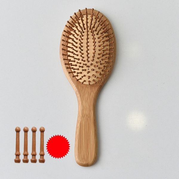 Cepillo de pelo de madera seco húmedo Cepillo desenredador de cabello Peine de masaje con peines de bolsas de aire para cepillos de ducha de cabello mojado WLY BH4505 al por mayor