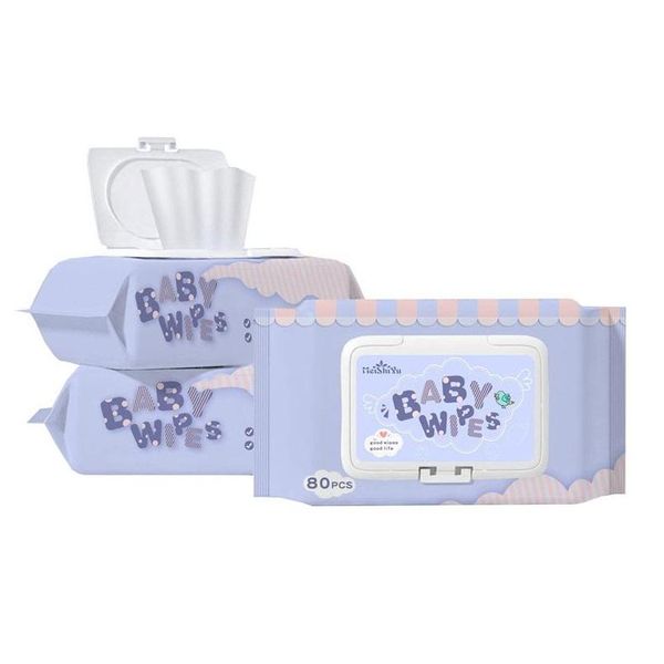 Lingettes humides 80 feuilles Boîtes de mouchoirs pour bébés enfants Boîte portable Boîte en plastique pour lingettes de rangement Titulaire Drop Livraison Santé Soins de beauté Sanit Dhlnx