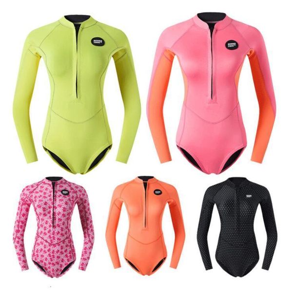 Trajes de neopreno Trajes secos Traje de buceo de 2 mm Protector solar para mujer Traje de esnórquel cálido Traje de baño de enlace de manga larga Traje de medusa engrosada Buceo libre S 230612