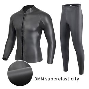 Wetsuits drysuits 3 mm cr neopreen wetsuit mannen bovenste pak lijm binding hoog elastisch surfen winter zwem snorkelen sneldrogend UV -beveiligingspak 230515