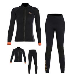 Wetsuits Drysuits 3 mm neopreen duikpak Duikpak voor mannen en vrouwen Jas Professioneel duiken Kitesurfen Kleding Broekpak Ritssluiting 230608