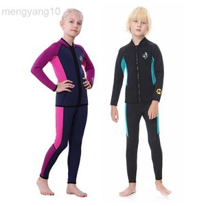 Trajes de neopreno Trajes secos Traje de neopreno de 3 mm Traje de baño de surf para niñas Traje de buceo Submarino para niños Traje de buceo Dos piezas Traje de buceo para niños Traje de baño HKD230704