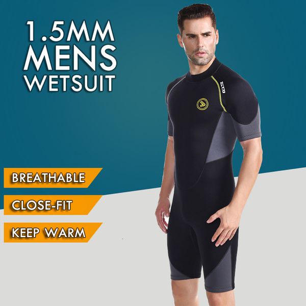 Combinaisons Etanches Adultes 1.5mm Néoprène Combinaison Hommes Manches Courtes Combinaison De Plongée Kayak Surf Snorkeling Sunproof Warm Wet Suit 230621