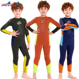 Combinaisons étanches garçons enfants 2.5mm combinaison de plongée combinaison humide combinaison Swommong maillots de bain maillots de bain HKD230704