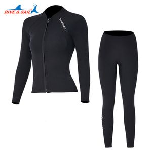 Wetsuits drysuits duik zeil wetsuit 2mm premium mannen vrouwen natte broek split jas broek neopreen badmode zwart verblijf warm duiken surf wetsuit 230213