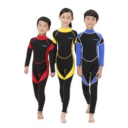 Wetsuits Drysuits Wetsuits voor kinderen 3 mm neopreen kinderwetsuit voor jongens Zwemmen Duiken Rash Guard Surfen 230608