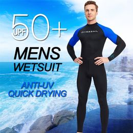 Wetsuits drysuits mannen lange mouw snel droog zwempak volwassene nylon uv bescherming snorkelen surfen wetsuit water sport onepiece duikpak 230320