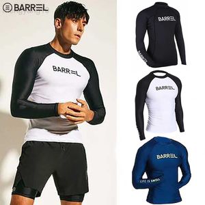 Combinaisons étanches Combinaisons étanches Hommes Maillot de bain à manches longues Short de bain Ensemble de combinaison Rashguard Snorkeling Suit Hommes Surf Maillot de bain Combinaison de plongée Top Trunk HKD230704