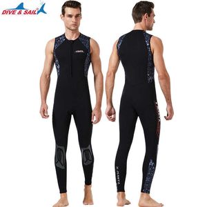 Wetsuits drysuits heren neopreen 3 mm lange john fullsuit front zip een stuk duikpakken mouwloos nat pak voor watersporten gemakkelijk stretch j230505