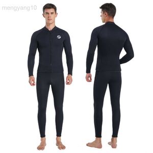 Nouvelle combinaison de plongée professionnelle à l'épreuve du froid chaud 3mm en néoprène haut pantalon costume fendu mâle épais Wading natation surf combinaison HKD230704