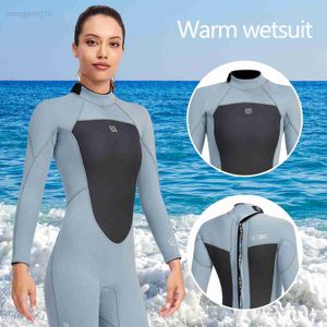 Wetsuits Drysuits Premium 3 mm neopreen wetsuit Damespakken uit één stuk Warm houden Surf Scuba Diving Suit Fishing Spearfishing Kitesurf Women WetSuit HKD230704