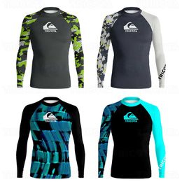 Suits-combinaisons Drysits Tricot Surf Shirt SweetSuit Men Swimming Tshirt Beach UV Protection Maillot de bain Rash Gard