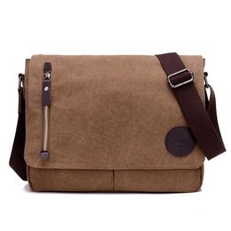 Weys For Fashion Solid Canvas Messenger Satchel Bags Buckle Casual draagbare schoudertas Koreaanse trend eenvoudig pack voor mannen 240415