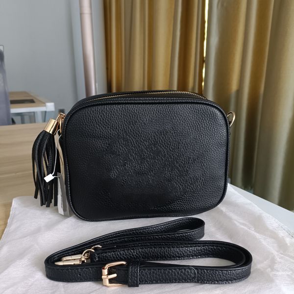 Mujeres de cuero genuino Favoritos Sohos Disco Bolsas Moda G Diseñadores de lujo Pequeño cuadrado con flecos Crossbody Bolso de hombro Moda para mujer Monedero Mochilas