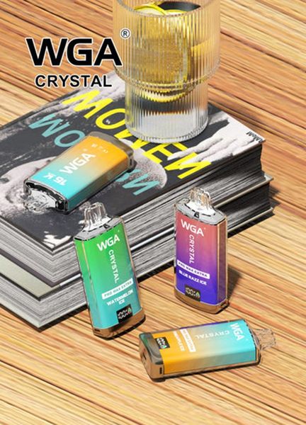 Wga Crystal PRO Max 15000 15K Puffs Cigarrillo electrónico con 40 sabores de frutas 5% nicotina 20 ml E-jugo Venta al por mayor I Pluma vaporizador de narguile desechable