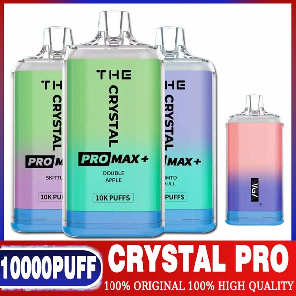 WGA THE Crystal Pro Max 10000 Puffs Vape Pen desechable 2% Nicotina Vapes E Cigarrillos 10K 12K 15K Puff Bar Vapers Vaper con 12 sabores