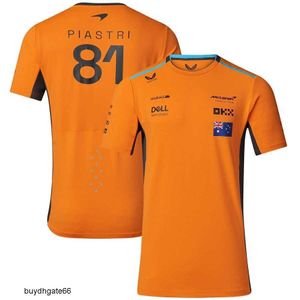 Wgkf T-shirt de mode pour hommes surdimensionné 23 Nouvelle équipe de course de Formule 1 F1 Mclaren Lando Norris Oscar Piastri Pilote à manches courtes Sports de plein air Tops Fans 202t