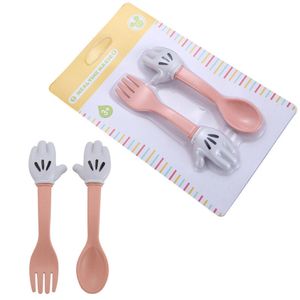 Tarwe stro food grade plastic kind lepel vork baby kinderen set