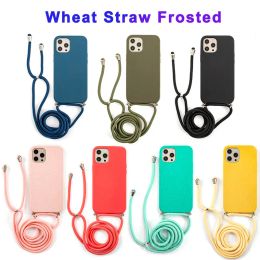 Tarwestro Frosted TPU Telefoonhoesjes voor iPhone 12 11 Pro Max XS XR 7 8 Plus met Lanyard