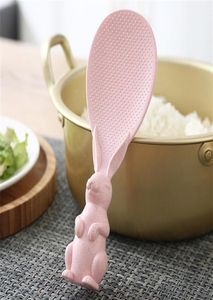 Riz en plastique de paille de blé Coupon mignon petit lapin riz assis