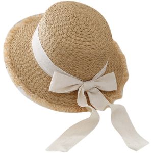 Chatme de soleil de paille de blé pliable Emballable largeur rupture de plage d'été Crochet Bucket Bucket 22605