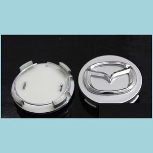 Enjoliveurs de roue 4pcs 56mm Mazda Logo Emblème de voiture Centre de roue Capuchon Badge Anti-poussière Ers pour 2 3 5 6 Cx-5 Cx-7 Cx-9 Rx8 Drop Delivery Dhfk9