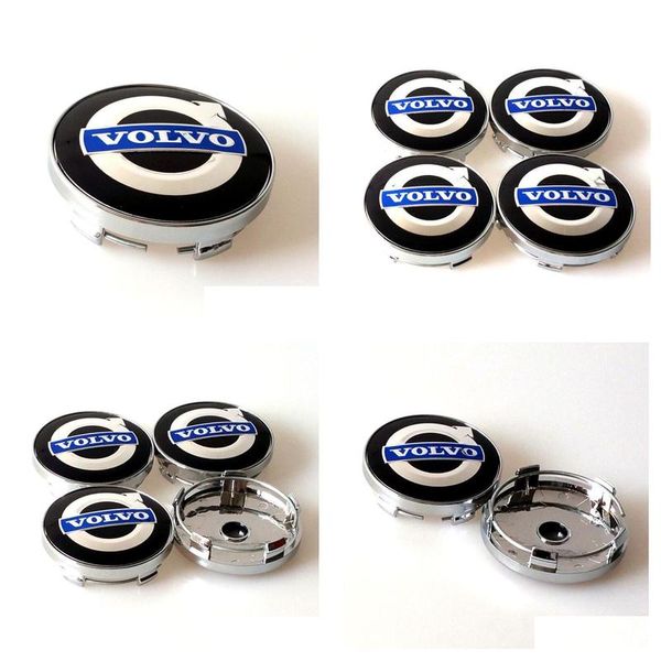 Cubiertas de rueda 4pcs/set 60 mm aleación voo tapa central cubo Er emblema de automóvil insignia azul C30 C70 S40 V50 S60 V60 V70 S80 Drop entrega de automóvil Dhr1m