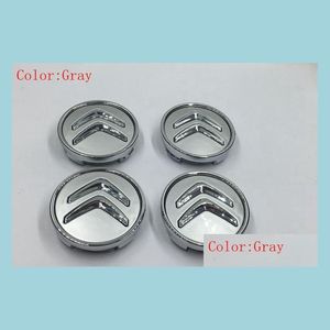 Enjoliveurs Car Styling 4Pcs / Lot 60Mm Citroen Wheel Center Caps Emblem Badge Fits C2 C3 C4 C5 C6 C-Quatre Hub Emblems Drop Delivery Dh7Pk