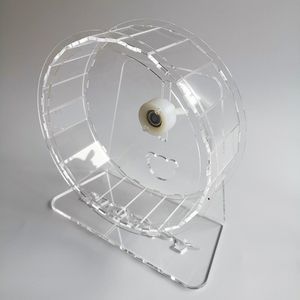 Roues en acrylique Transparent pour Hamster, grande roue en cristal pour cochon d'inde, muette, accessoires de maison pour Hamster en cours d'exécution, 1221cm