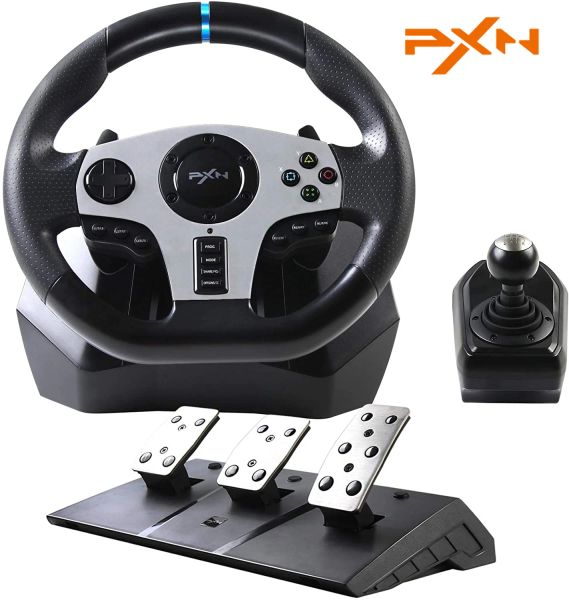 Volante de juego Volante PC para ordenador Racing Wheel Gaming 270°/900° PXN V9 para Xbox One/Android TV/Switch/Xbox Series S/X