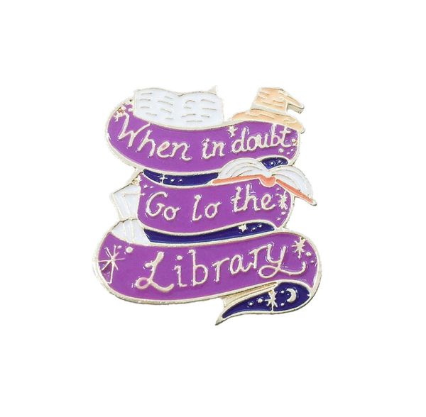 En cas de doute, allez à la bibliothèque, broche en émail, recherche de la vérité, Badge de livre, broche, vêtements en Denim, sac à dos, bijoux à la mode, cadeau 9916606