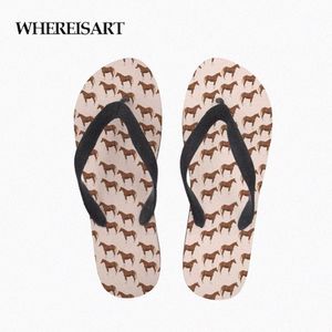 Whereisart 3D Cheval Imprimer Femme Été Tongs Casual Plage Pantoufles Sandale Flipflop Pour Femmes Pantoufles Femme Chaussures En Caoutchouc p5aj #