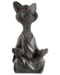 Figurine Bouddha noir fantaisiste Meditation Yoga Collectible Happy Decor Art Sculptures Garden Statues Home Decorations7301138